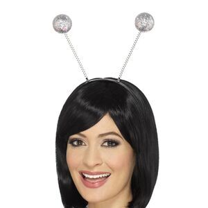 Smiffys Unisex Adult Glitter Ball Bopper Headband / Silver